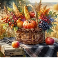 NORIMPEX Diamantové malování Podzimní košík 30x40cm