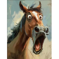 NORIMPEX Diamantové malování Udivený kůň 30x40cm
