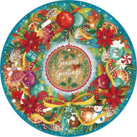 GIBSONS Kulaté puzzle Vánoční pozdravy 500 dílků