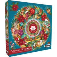 GIBSONS Kulaté puzzle Vánoční pozdravy 500 dílků