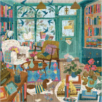 GALISON Metalické čtvercové puzzle Odpoledne v knihkupectví 500 dílků