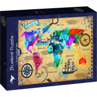 BLUEBIRD Puzzle Barevná mapa světa 2000 dílků