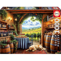 EDUCA Puzzle Psi a víno 1000 dílků