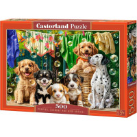 CASTORLAND Puzzle Štěňata, prádlo a ptačí dovádění 500 dílků