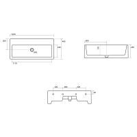 Kerasan KANAAL keramické umyvadlo 120x40cm, bílá 574201