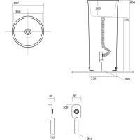 Kerasan THE NEW YORKER keramické umyvadlo volně stojící, 40x89x40cm, bílá 564601