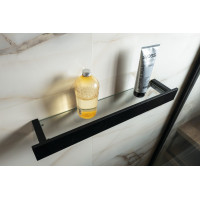 Sapho PATRON skleněná police 58cm, černá PX582B