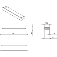 Sapho PATRON skleněná police 58cm, bílá PX582W