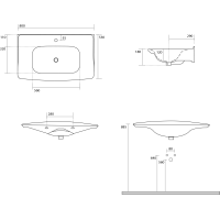 Kerasan THE NEW YORKER keramické umyvadlo 80x53cm, bílá 564101