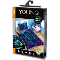 Bavlněné svítící povlečení YOUNG Music - 140x200 cm + 70x80 cm