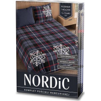 Bavlněné povlečení NORDIC Vločky - tmavě modré - 140x200 cm + 70x80 cm