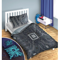 Bavlněné svítící povlečení YOUNG AI - 140x200 cm + 70x80 cm