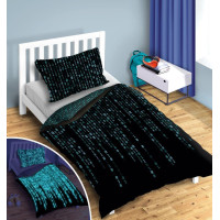 Bavlněné svítící povlečení YOUNG Matrix - 160x200 cm + 70x80 cm