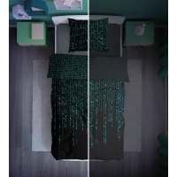 Bavlněné svítící povlečení YOUNG Matrix - 160x200 cm + 70x80 cm
