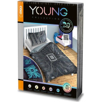 Bavlněné svítící povlečení YOUNG AI - 160x200 cm + 70x80 cm