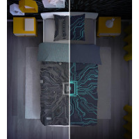 Bavlněné svítící povlečení YOUNG AI - 160x200 cm + 70x80 cm