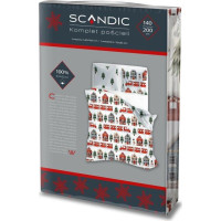 Bavlněné povlečení SCANDIC Zimní vláček - bílé - 140x200 cm