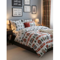 Bavlněné povlečení SCANDIC Zimní vláček - bílé - 140x200 cm