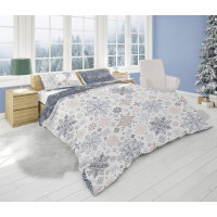 Bavlněné povlečení SCANDIC Vločky - bílé/modré - 140x200 cm