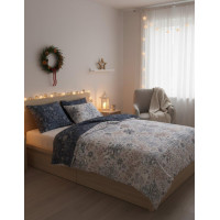 Bavlněné povlečení SCANDIC Vločky - bílé/modré - 140x200 cm