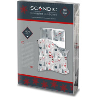 Bavlněné povlečení SCANDIC Sněhuláci a medvědi - šedé - 140x200 cm