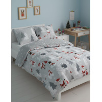 Bavlněné povlečení SCANDIC Sněhuláci a medvědi - šedé - 140x200 cm