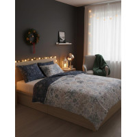 Bavlněné povlečení SCANDIC Vločky - bílé/modré - 160x200 cm