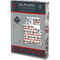 Bavlněné povlečení SCANDIC Zimní vláček - bílé - 220x200 cm