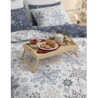 Bavlněné povlečení SCANDIC Vločky - bílé/modré - 220x200 cm