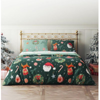 Ložní povlečení z mikrovlákna HOLLY JOLLY Vánoce - zelené - 160x200 cm