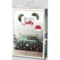 Ložní povlečení z mikrovlákna HOLLY JOLLY Vánoce - zelené - 160x200 cm
