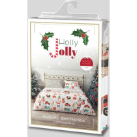 Ložní povlečení z mikrovlákna HOLLY JOLLY Vánoční motivy - bílé/béžové - 140x200 cm