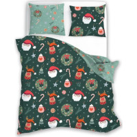 Ložní povlečení z mikrovlákna HOLLY JOLLY Vánoce - zelené - 140x200 cm