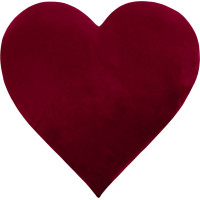 Tvarovaný polštář CLEO Velvet SRDCE - 35x35 cm - bordó