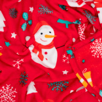 Vánoční deka SNĚHULÁK 130x160 cm - červená