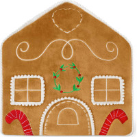 Tvarovaný polštář PERNÍKOVÝ DOMEČEK - 35x25 cm