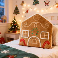 Tvarovaný polštář PERNÍKOVÝ DOMEČEK - 35x25 cm