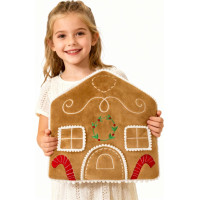 Tvarovaný polštář PERNÍKOVÝ DOMEČEK - 35x25 cm