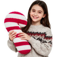 Tvarovaný polštář LÍZÁTKO - 42x20 cm - červený/bílý