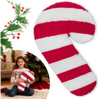 Tvarovaný polštář LÍZÁTKO - 42x20 cm - červený/bílý