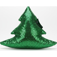 Tvarovaný polštář GLITTER TREE Stromeček - 40 cm - zelený