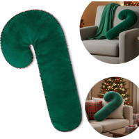 Tvarovaný polštář Velvet LÍZÁTKO- 45x20 cm - zelený