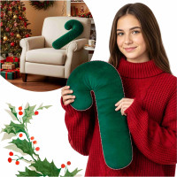 Tvarovaný polštář Velvet LÍZÁTKO- 45x20 cm - zelený