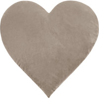 Tvarovaný polštář CLEO Velvet SRDCE - 35x35 cm - béžový