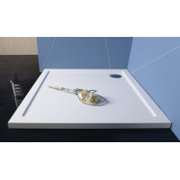 Polysan AURA sprchová vanička z litého mramoru, čtverec 70x70cm, bílá 41651