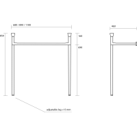 Kerasan THE NEW YORKER konstrukce pro umyvadlo 120cm, černá mat 927731