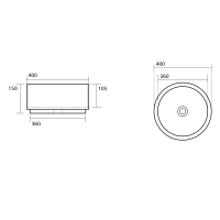 Kerasan OKE keramické umyvadlo na desku, Ø 40cm, bílá 554101
