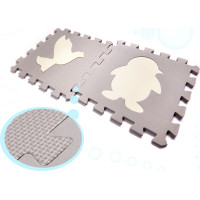 Pěnová puzzle podložka pro děti - 36 prvků - šedá/ecru