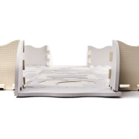 Pěnová puzzle podložka pro děti - 36 prvků - šedá/ecru