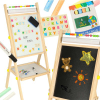 Oboustranná magnetická tabule s doplňky - 38x37x90 cm